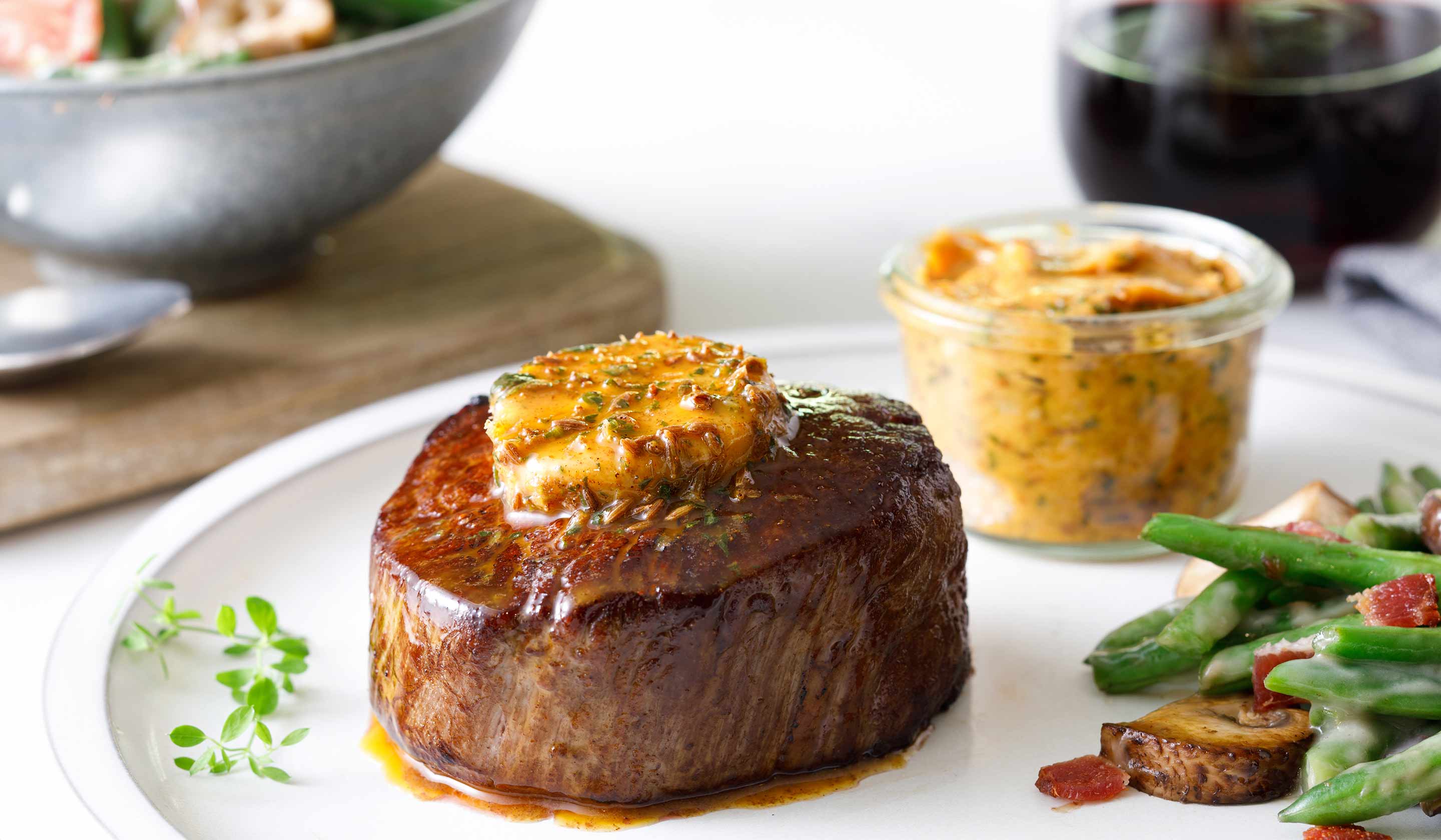 Peppercorn-Crusted Seared Tenderloin Filet with Texas Sweet Onion
