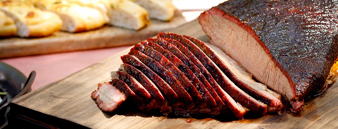 sliced smoked brisket